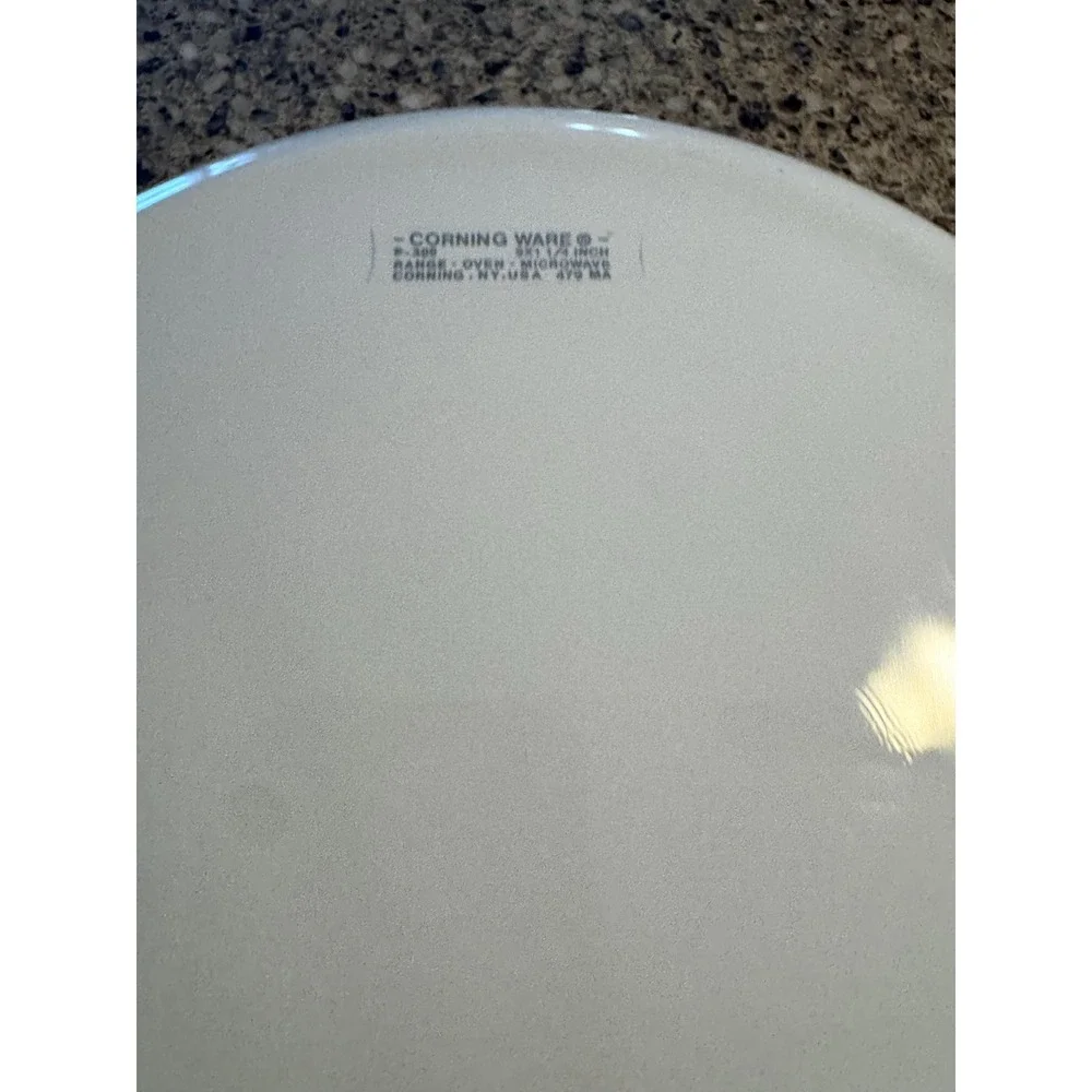 2 Corning Ware French White & Cornflower Pie Plate Dish 9 inch P309 VTG Clean!